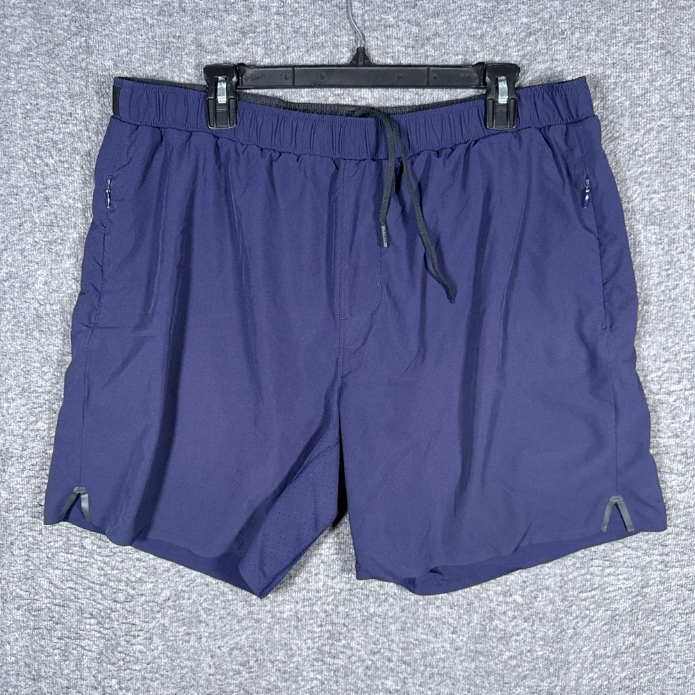 Rhone Swift Shorts Men XL Navy Blue Athletic Running Lined Drawstring Workout 7